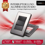 Interruptor de Parede Carregador  Placa 4x2 Anti Chamas Alumínio Escovado Unipolar Bipolar