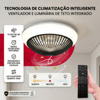 Ventilador de Teto Lâmpada Embutir Luz Led Ajustável Controle Remoto Bivolt Verão 6 Velocidades
