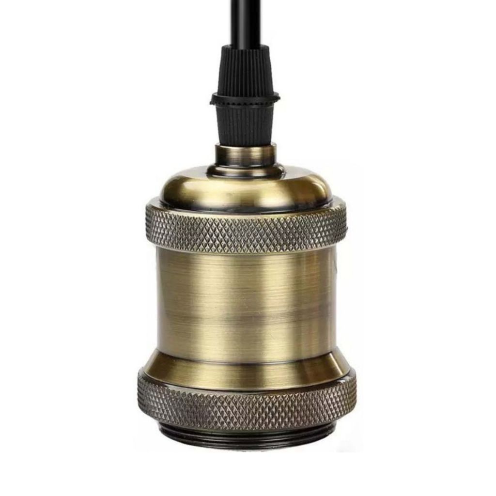Pendente Teto Vintage Retrô Dourado Soquete E27 Bivolt Luminária