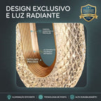 Luminária Pendente Anel De Cristal Oval Led Dourada Cor Ajustável Cabeceira Lavabo Bivolt