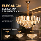 Lustre Pendente Cristal Moderno Sala de Jantar Luxo E14 Bivolt Cabo Ajustável