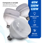 Bulbo Diamante LED 65W 100W 120W E27 Bivolt Lâmpada Industrial Potente Super Branca Econômica