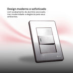Interruptor de Parede Carregador  Placa 4x2 Anti Chamas Alumínio Escovado Unipolar Bipolar