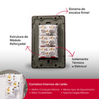 Tomada de Parede 110V 220V 10A 20A Aço Escovado 4X2 Fusion Pro XLX Placa Interruptor Luxuoso Moderno