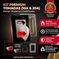 Tomada Modular 110V 220V 10A 20A Placa Acrílico Espelhado Alumínio Innova Pro XLX Moderna Preta