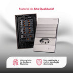 Tomada Modular 10A 110V Interruptor Unipolar Bipolar Cinza Preto Galvanizado Placa 4x2 Alumínio