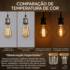 Lâmpada Filamento De Carbono Retrô Vintage T30 4w Luz Amarela bivolt 110v 220v 2200k para Arandela