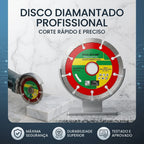 Disco Diamantado Segmentado 110 mm Profissional Seco e Molhado Corte Serra Concreto Granito Mármore