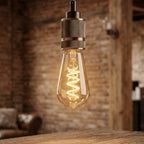 Pendente Soquete E27 de Teto Metal e Cobre estilo industrial Texturizado Vintage retrô Thomas Edison