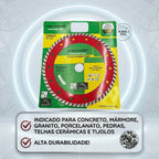 Disco Diamantado Turbo 180mm Corte Seco e Úmido Roçadeira Profissional Porcelanato Mármore Concreto