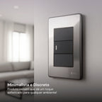 Interruptor de Parede Carregador  Placa 4x2 Anti Chamas Alumínio Escovado Unipolar Bipolar