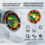 Disco Diamantado Segmentado 110 mm Profissional Seco e Molhado Corte Serra Concreto Granito Mármore
