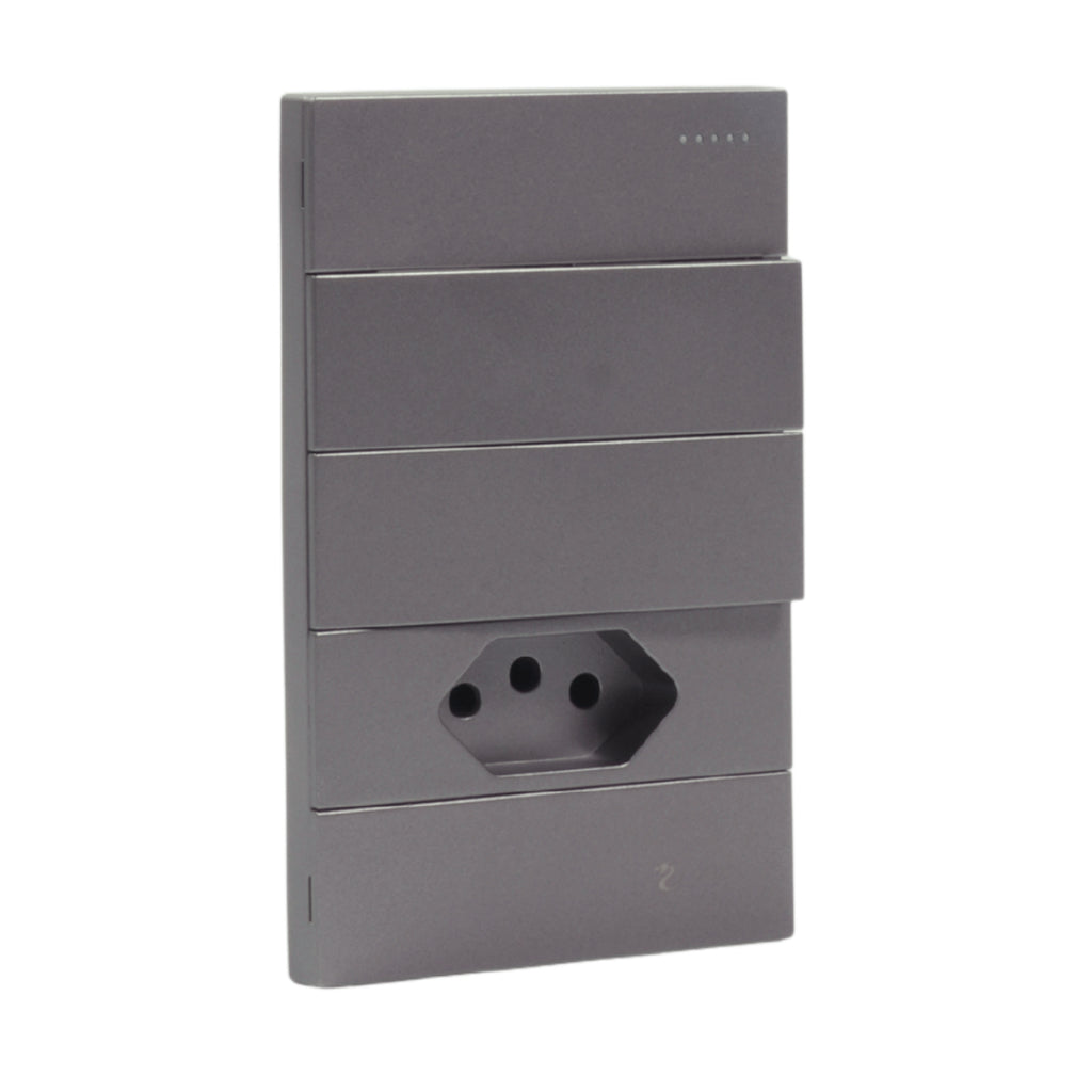Tomada Modular 10A 20A Acrílico Cinza Monte Sua USB Placa Alumínio Interruptor 4X2 Bipolar Unipolar