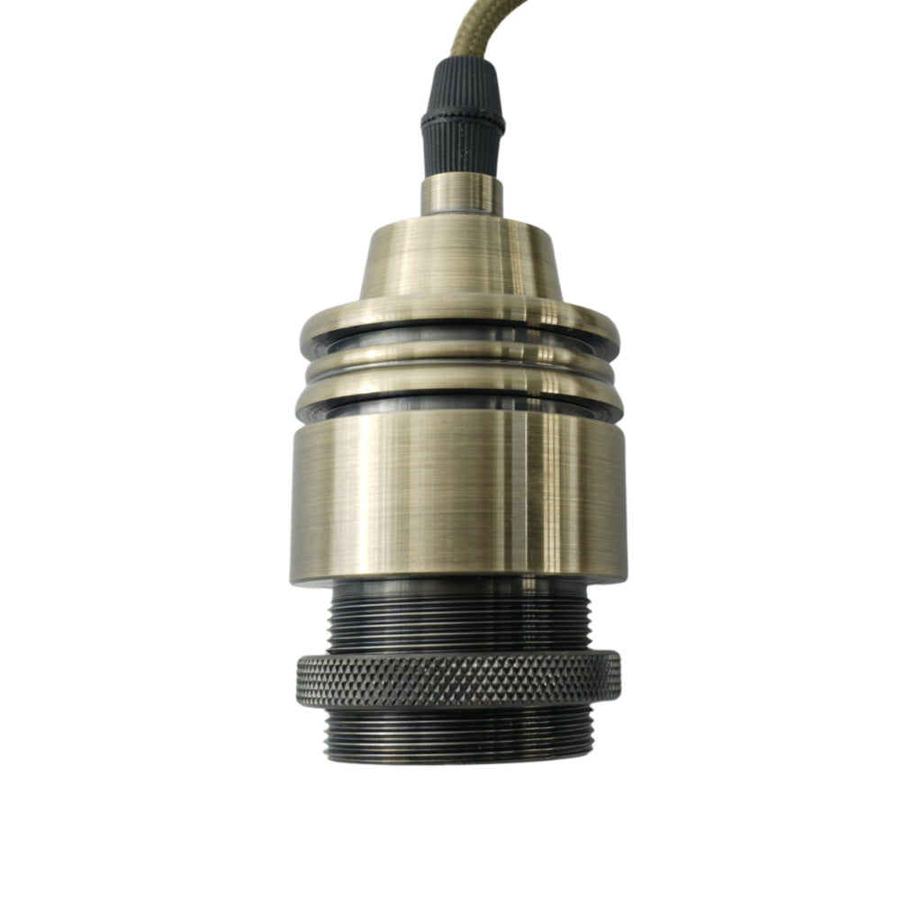 Pendente de Teto Soquete Vintage Retrô Industrial Lâmpada Bocal E27 + Fio + Tampa 110V/220V (Bivolt)