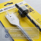 Kit de Instalação para Fechadura De Porta 3 Peças Broca Serra Copo Circular Ferramentas Manuais
