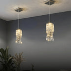 Lustre Pendente Led Prateado XLX 25cm 45cm Teto Cristal Luxuoso Moderno Três Cores Bivolt 127/220v