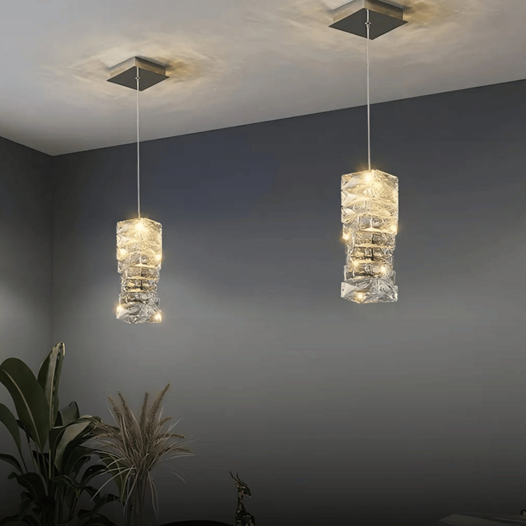 Lustre Pendente Led Prateado XLX 25cm 45cm Teto Cristal Luxuoso Moderno Três Cores Bivolt 127/220v