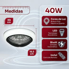 Ventilador de Teto Lâmpada Embutir Luz Led Ajustável Controle Remoto Bivolt Verão 6 Velocidades