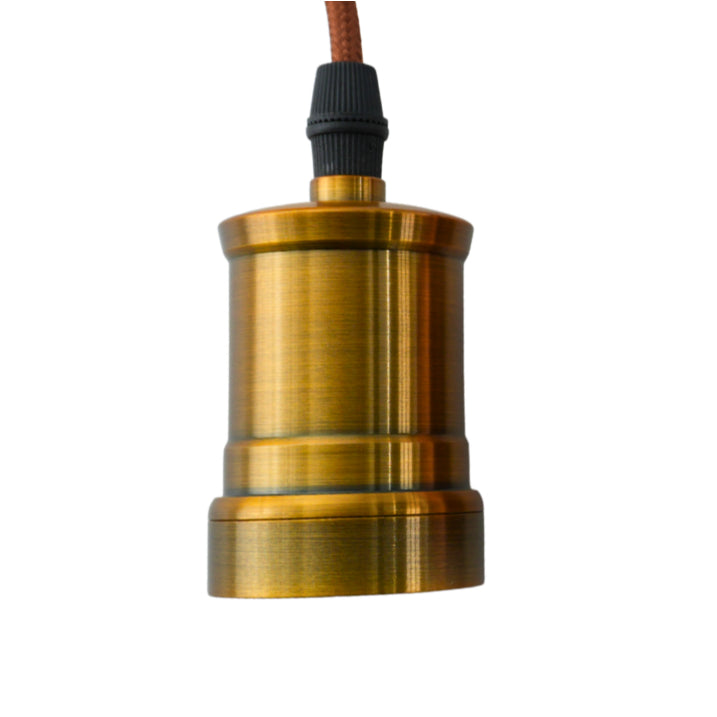 Pendente Soquete E27 de Teto Metal e Cobre estilo industrial importado Vintage retrô Luminária