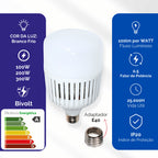 Lâmpada LED Super Bulbo Alta Potência 100w 200w 300W E27 Bivolt 6500K Branco Frio Industrial Galpão