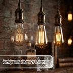 Lâmpada Filamento Thomas Edson Led 5W Retrô Vintage Luz Branco Quente 2700K St64 110V E27 Econômica