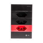 Tomada Modular 10A 110V 20A 220V Cinza Preto Galvanizado Moderno Luxuoso Placa 4x2 Alumínio