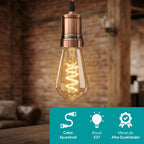 Pendente Soquete E27 de Teto Metal e Cobre estilo industrial importado Vintage retrô Luminária