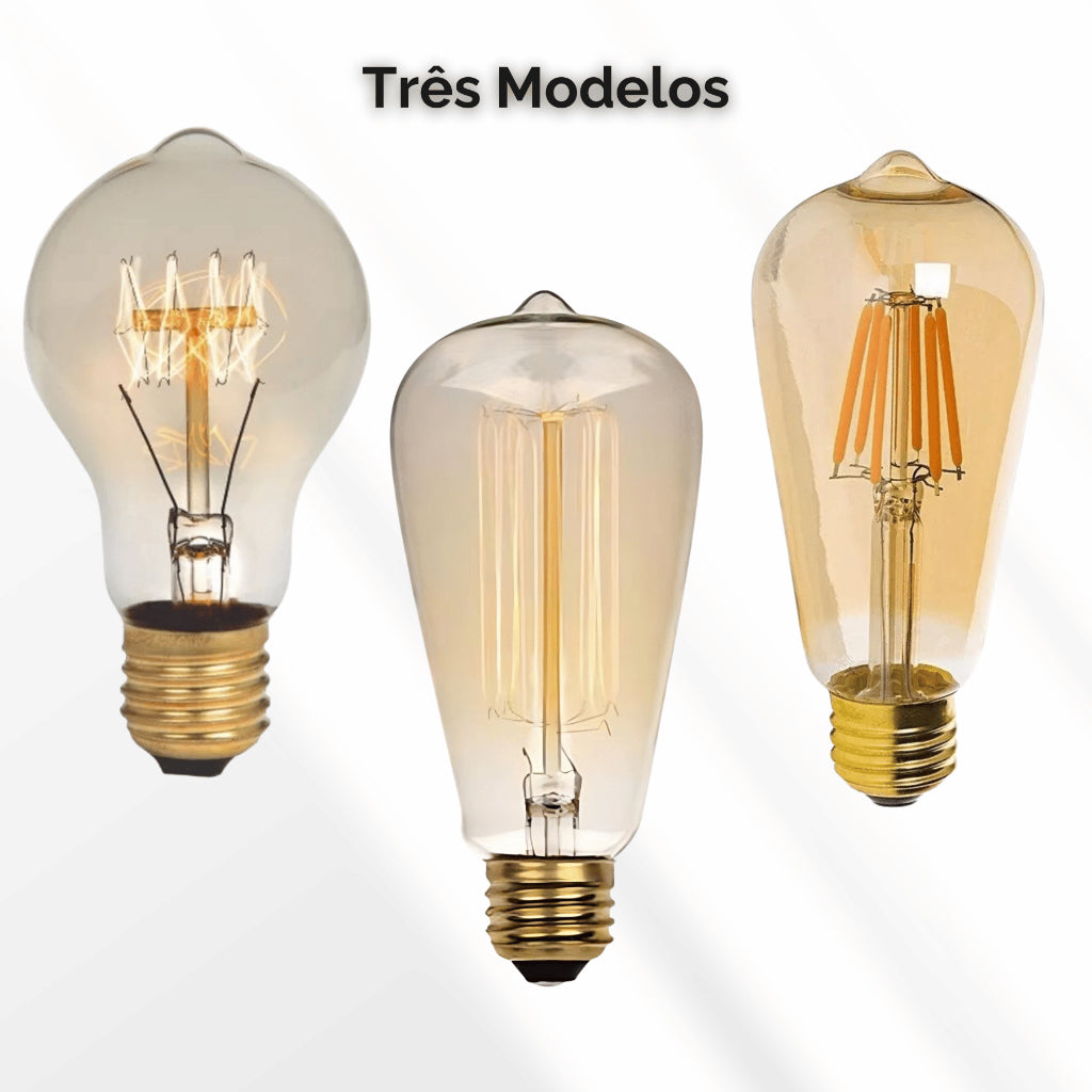 Lâmpada Filamento Thomas Edson Led 5W Retrô Vintage Luz Branco Quente 2700K St64 110V E27 Econômica