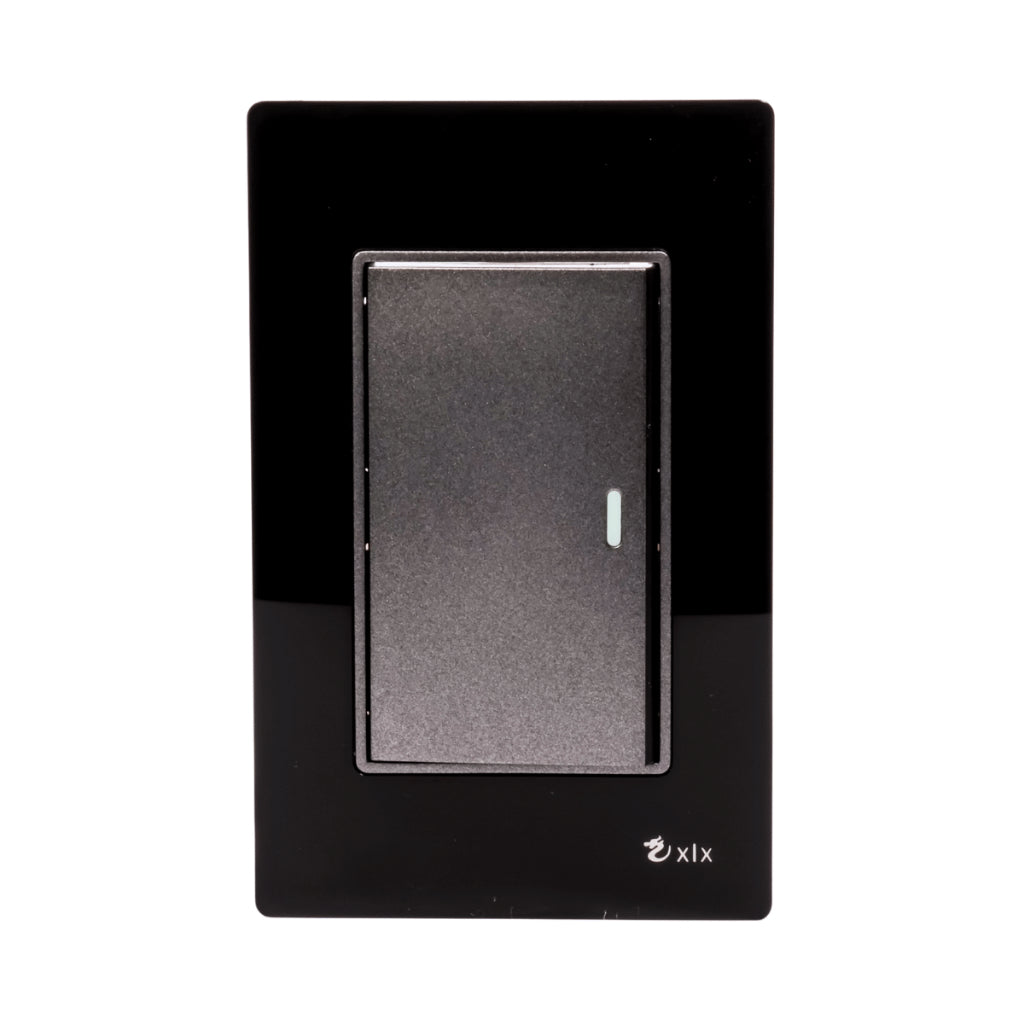 Tomada Modular 4x2 Interruptor Simples Acrilico Espelhado Branco Luxo Anti-Chamas Innova Pro XLX