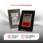 Tomada Modular 110V 220V 10A 20A Placa Acrílico Espelhado Alumínio Innova Pro XLX Moderna Preta