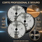 Lâmina de Serra Circular Profissional Disco para Madeira 7 Polegadas 180mm 36 Dentes Furo Universal