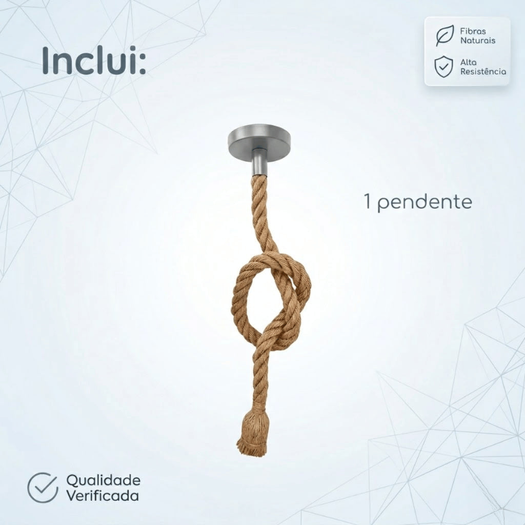 Pendente Corda Retro Design Rústico Vintage Decorativo Cor Marrom Voltagem 110v/220v 1.5m e 1m
