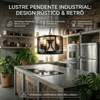 Lustre Pendente Aramado Industrial Preto 4 Soquetes E27 Altura Ajustável para Sala e Cozinha