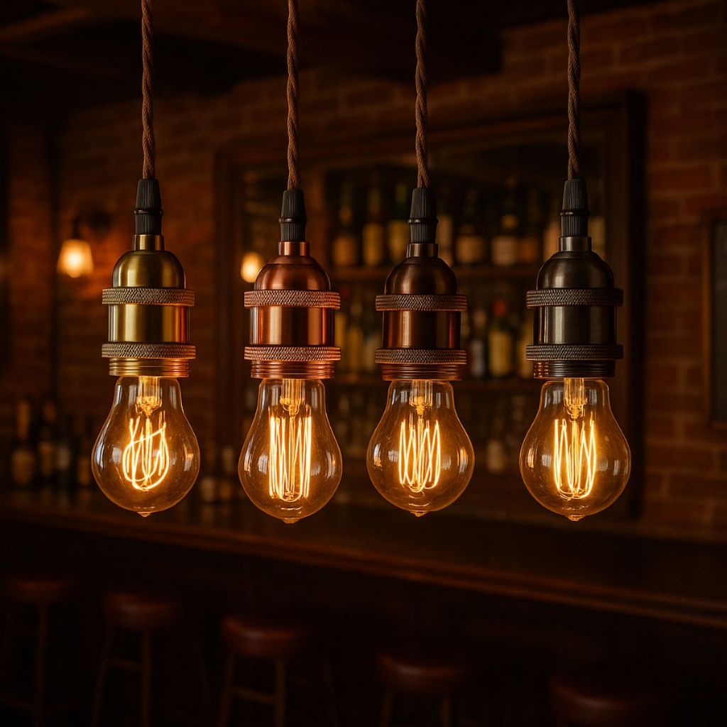 Pendente De Teto Vintage Retrô Simples Soquete Bivolt Lâmpada E27 Decoração Luminária Preto Rosê Dourado Várias Cores