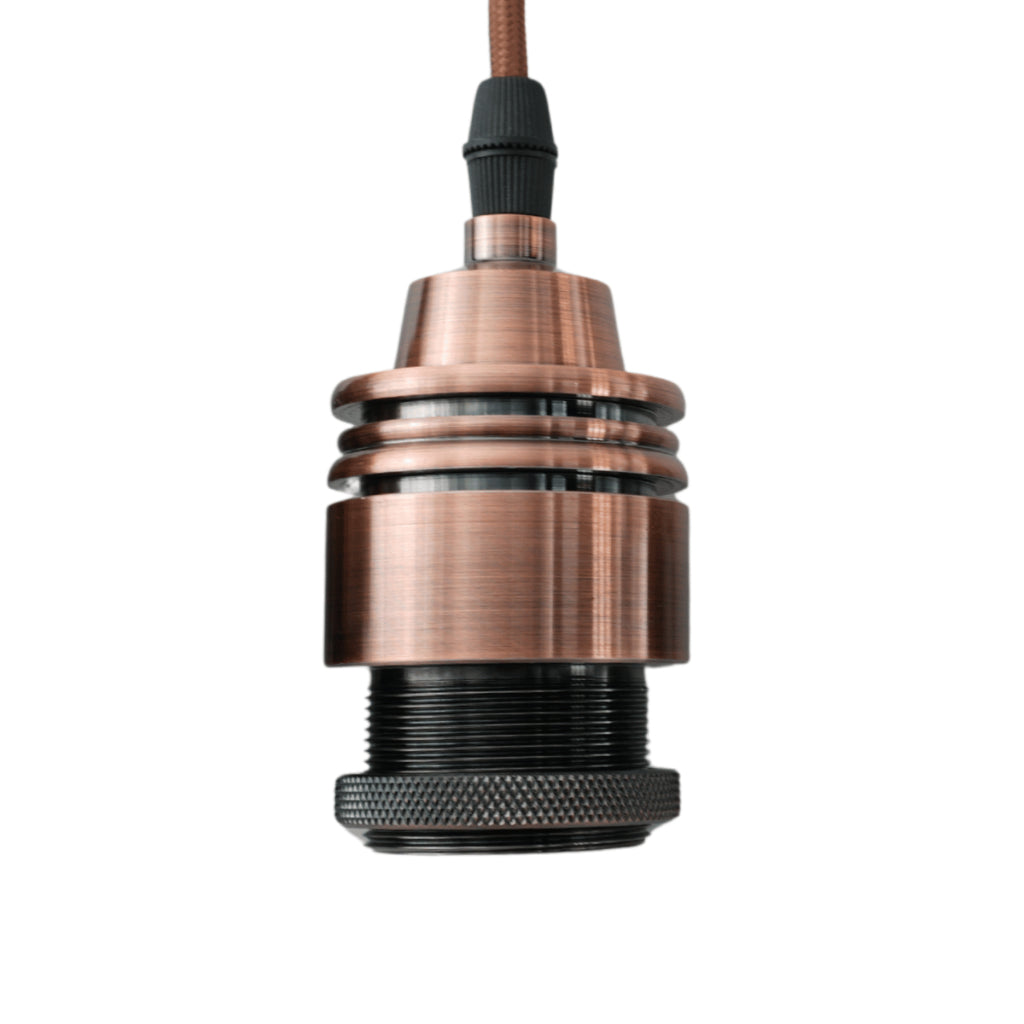 Pendente de Teto Soquete Vintage Retrô Industrial Lâmpada Bocal E27 + Fio + Tampa 110V/220V (Bivolt)