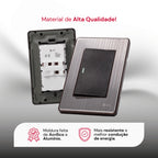 Interruptor Modular Fusion Pro Moderno xlx Alumínio Escovado Tecla G Unipolar Bipolar 4x2 Anti Chama