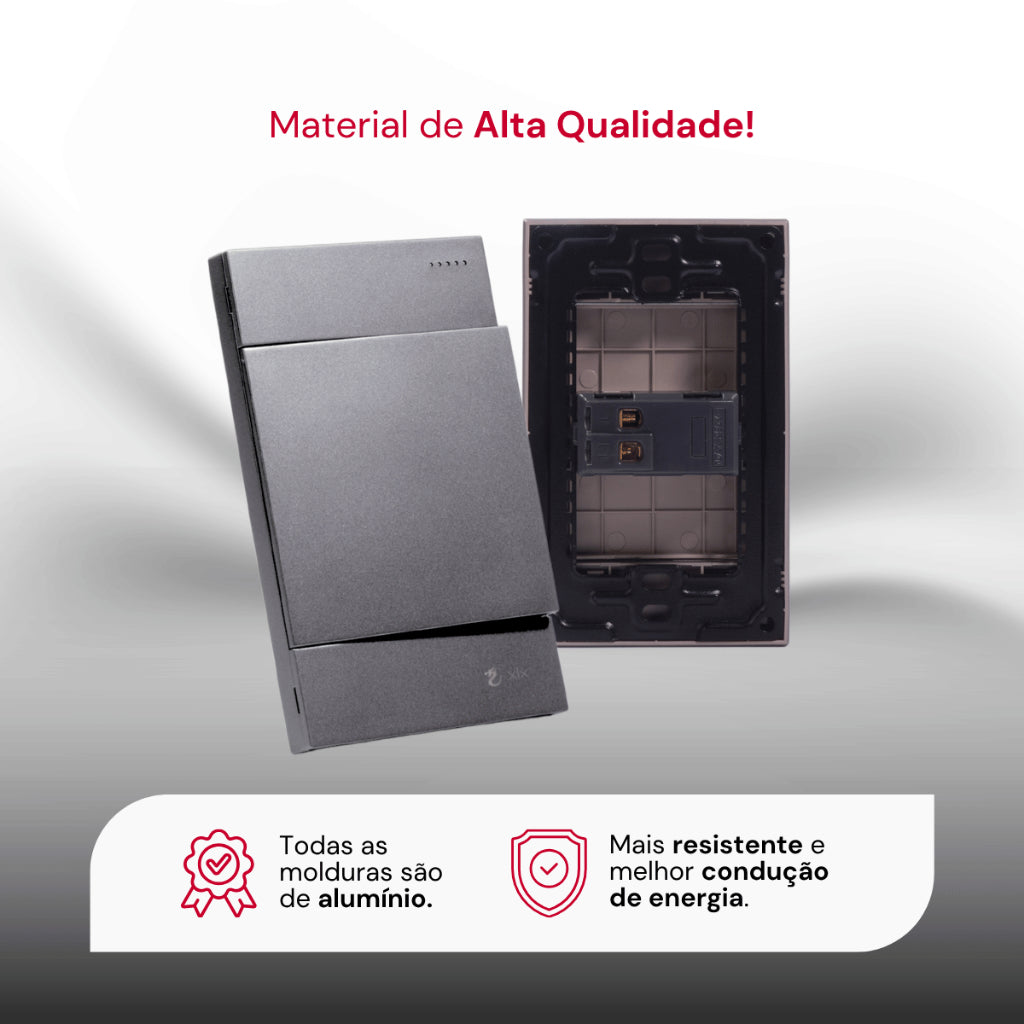 Interruptor Modular Piano Style Unipolar Bipolar Melody XLX Elegância Minimalista Alta Durabilidade