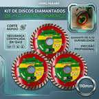 Disco Diamantado Turbo 110mm Corte Seco e Úmido Roçadeira Profissional Porcelanato Mármore Concreto