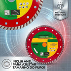 Disco Diamantado Turbo 180mm Corte Seco e Úmido Roçadeira Profissional Porcelanato Mármore Concreto