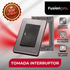 Interruptor Modular Fusion Pro Moderno xlx Alumínio Escovado Tecla G Unipolar Bipolar 4x2 Anti Chama