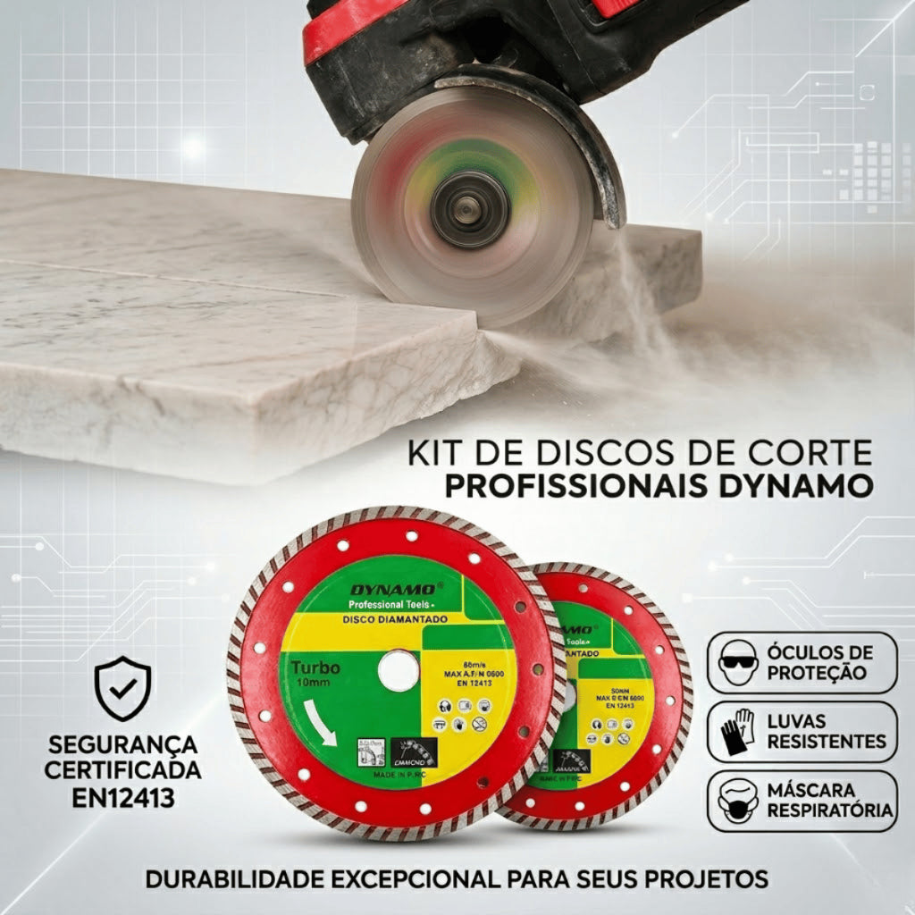 Disco Diamantado Turbo 180mm Corte Seco e Úmido Roçadeira Profissional Porcelanato Mármore Concreto