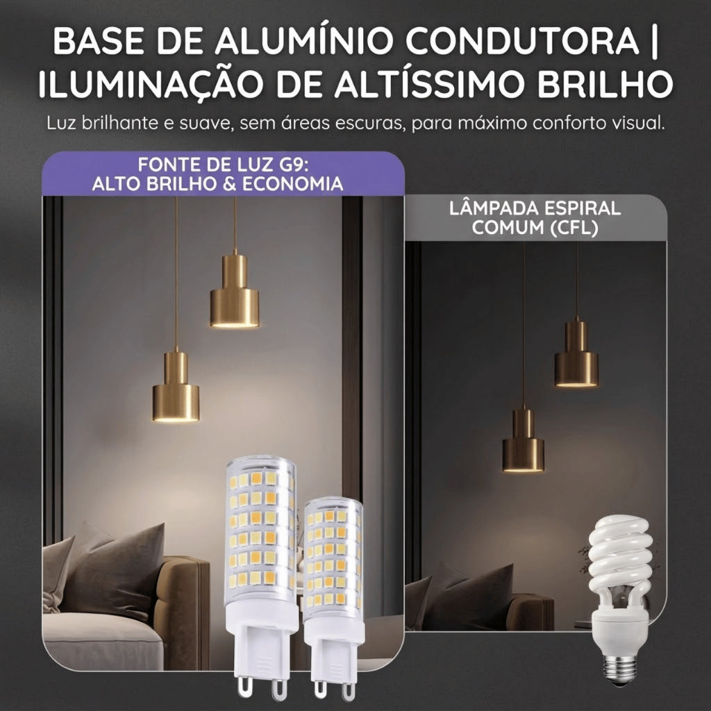 Lâmpada Led 5W 7W G9 Halopin Luz Branco Quente 3500K Luz Branco Fria 6500K Bivolt p/ Lustre