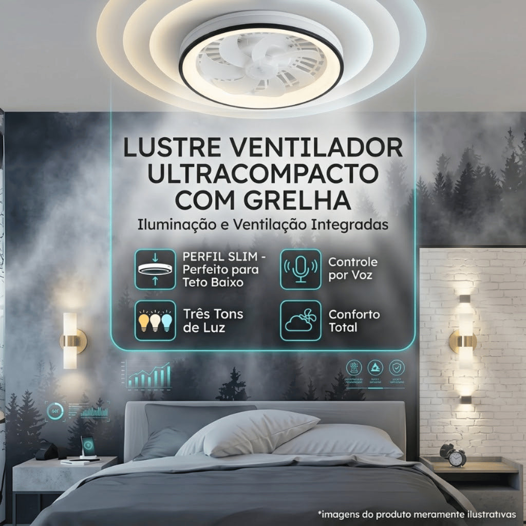 Ventilador de Teto Lâmpada Soquete E27 Luz Led Ajustável Controle Remoto Bivolt Verão 4 Velocidades