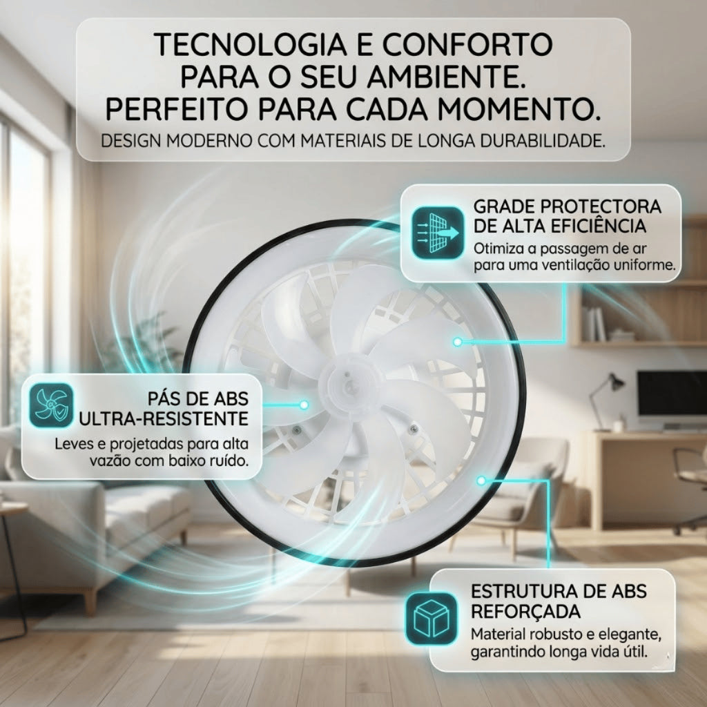 Ventilador de Teto Lâmpada Soquete E27 Luz Led Ajustável Controle Remoto Bivolt Verão 4 Velocidades