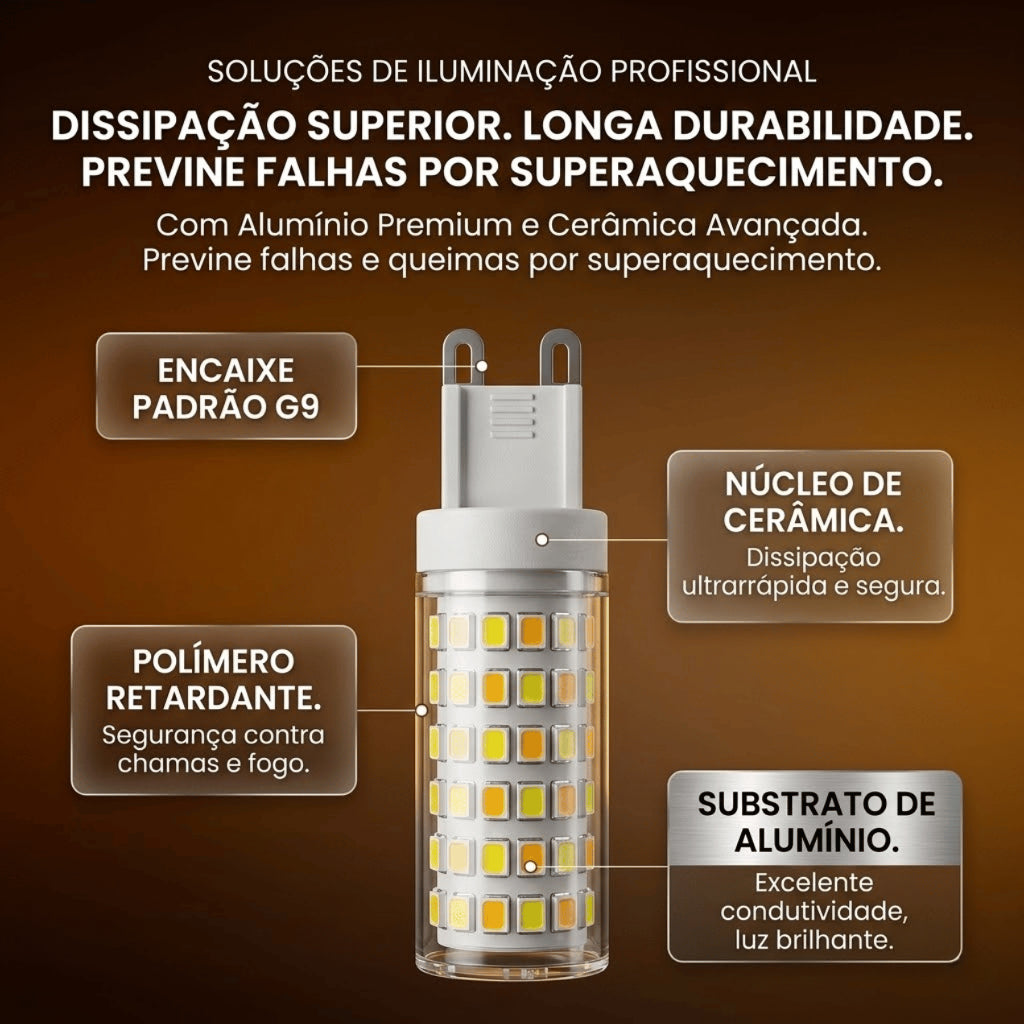 Lâmpada Led 5W 7W G9 Halopin Luz Branco Quente 3500K Luz Branco Fria 6500K Bivolt p/ Lustre