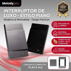 Interruptor Modular Piano Style Unipolar Bipolar Melody XLX Elegância Minimalista Alta Durabilidade