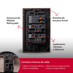 Tomada Modular 10A 110V 20A 220V Interruptor Unipolar Bipolar Cinza Preto Galvanizado Placa 4x2