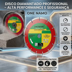 Disco Diamantado Segmentado de Corte 230 mm Seco Úmido Profissional Bloco Concreto Granito Mármore