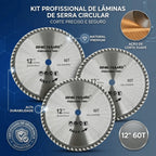 Disco de Serra Circular Profissional 12 polegadas 300mm 60 dentes Corte para Madeira MDF DryWall