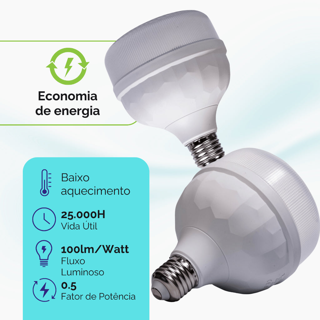 Bulbo Diamante LED 65W 100W 120W E27 Bivolt Lâmpada Industrial Potente Super Branca Econômica